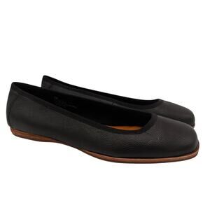 Kork-Ease Black Palermo Leather Ballet Square Toe Flats Size 8